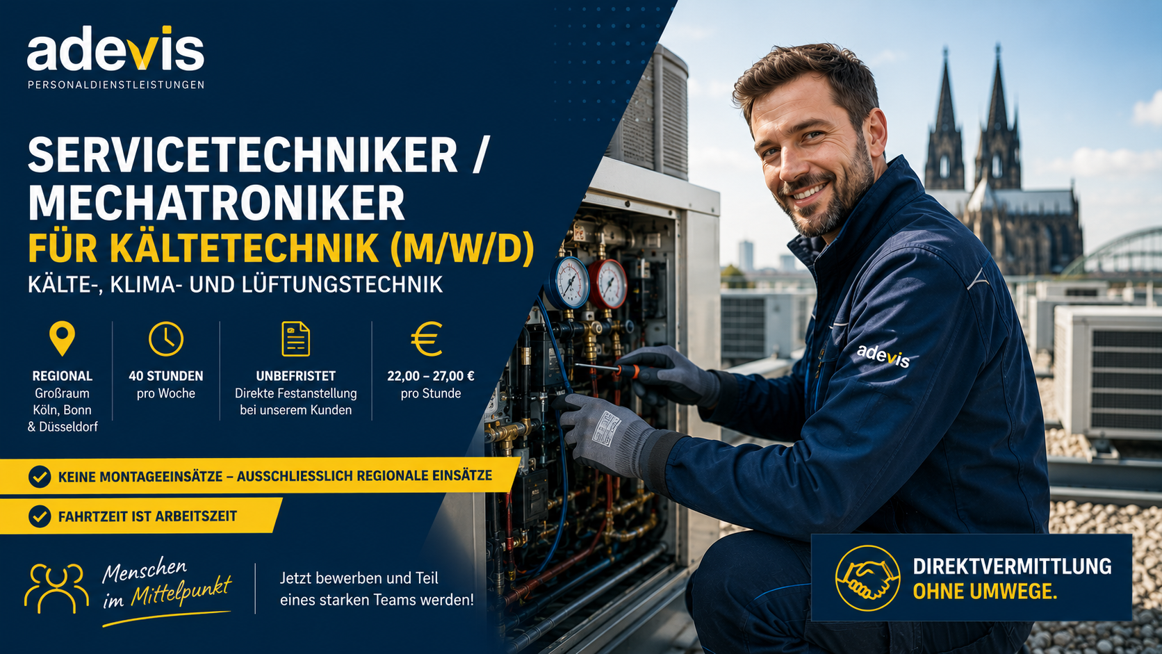 Servicetechniker / Mechatroniker für Kältetechnik (m/w/d) – Kälte-, Klima- und Lüftungstechnik